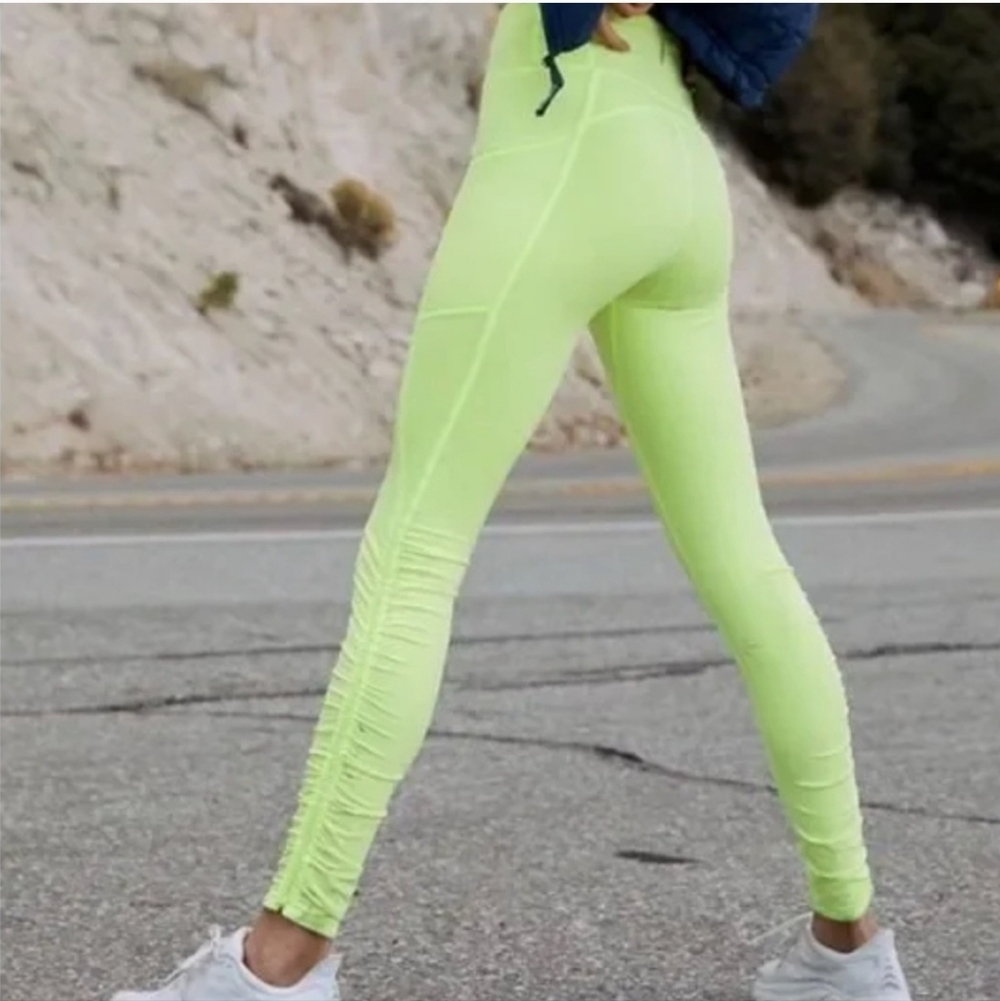NWT FP Movement Wonderland Warmth Yellow Ruched Leggings (M)